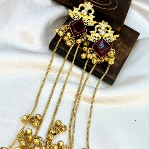 kashmiri ruby red long earring