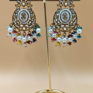 Noorika multicolour pearl chandbali  earring